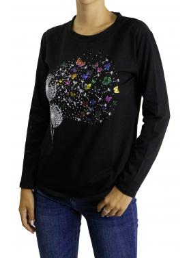 t shirt con stampa manica lunga 